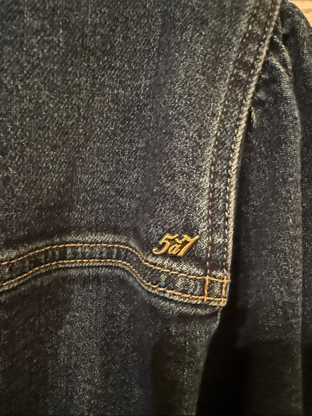 Cinq a Sept Dark Blue Denim Holly Jacket with Puff Sleeves and dual zipper - Picture 6 of 6